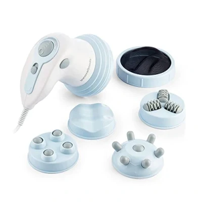 Immagine di InnovaGoods Massaggiatore Anticellulite a Infrarossi 5 in 1, Elimina Cellulite, Migliora Circolazione, Relax Muscolare, Testine Intercambiabili, Bianco, ABS