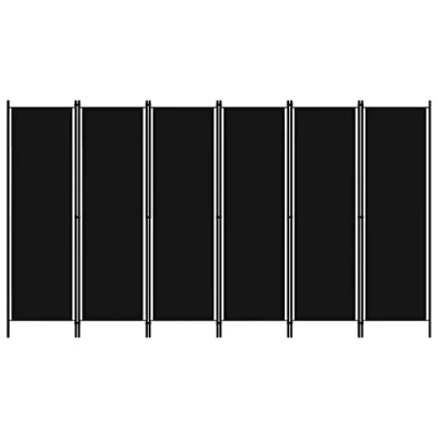 Immagine di vidaXL Paravento a 6 Pannelli Divisorio Separè Pannello Byobu Pieghevole Schermo Separatore Ambienti Interni Protezione Privacy Nero 300x180 cm
