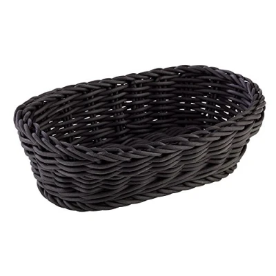 Immagine di cestino APS, ovale &quot;PROFI LINE&quot; cestino, di vimini in polipropilene dimensioni: 19 x 12 cm/altezza: 6 cm/colore: nero