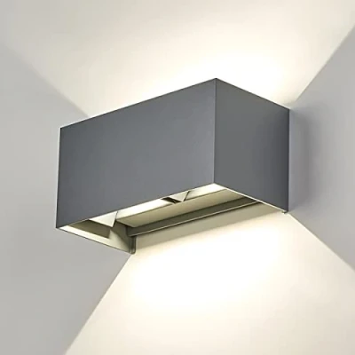 Immagine di Dr.lazy 20W Lampade da Parete LED Esterno Interno IP65 Impermeabile, Orientabile Applique Moderno in Alluminio per Corridoio Ingresso Giardini (Grigio/Bianco Naturale)
