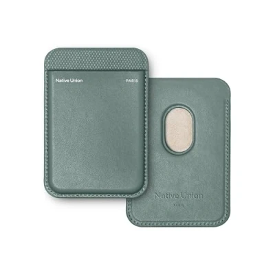 Immagine di Native Union Portafoglio (Re) Classic Magnetico Porta carte compatibile con MagSafe per iPhone 16,15,14,13,12 Extra sicuro Realizzato materiali di origine vegetale (Verde ardesia)