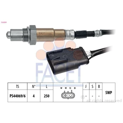 Immagine di FACET 10.8381 Sonda lambda riscaldato, planare, Filettatura prelubrificata 4 FIAT: Fiorino III Van / Station Wagon, Punto Hatchback, Qubo