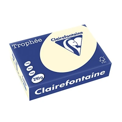 Immagine di Clairefontaine Trophée 2204C 250 Fogli di Carta Colorata Formato A4, 210 g per m2, Colore Avorio