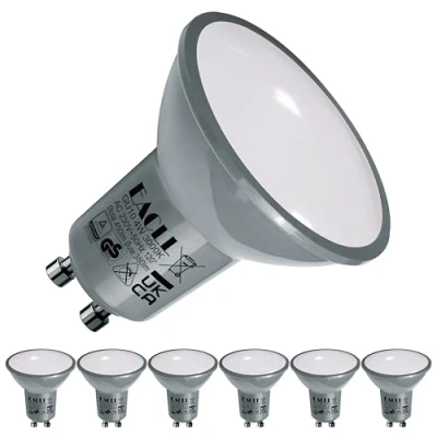 Immagine di EACLL Lampadine LED GU10 3000K Bianco Caldo 4W Sorgente Luminosa 450 Lumen Equivalenti 50W Lampada Alogena. AC 230V No Flicker Faretti, Faretto 120 , Luce Bianca Calda Spot, 6 Pack