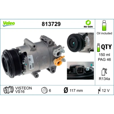 Immagine di Compressore, Climatizzatore VALEO 813729