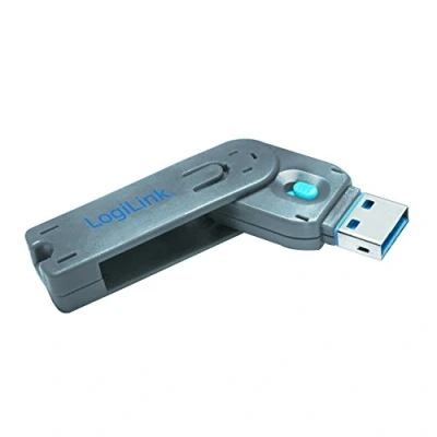 Immagine di LogiLink Blocco porta USB PORT LOCK, 1 KEY Argento, Blu incl. chiave AU0044
