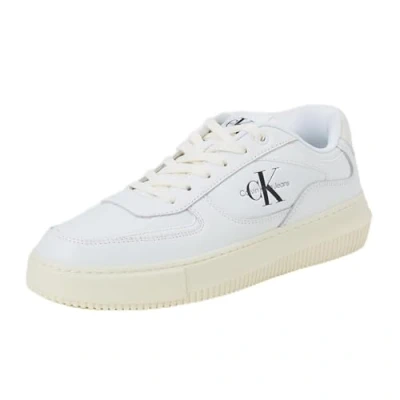 Immagine di Calvin Klein Jeans Chunky Cupsole Low Lth Ml Meta Yw0yw01410, Scarpe da Ginnastica Donna, Bianco Bright White Creamy White, 37 EU