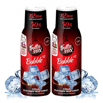 Immagine di 2 x FruttaMax Concentrato Sciroppi di frutta Meno zucchero con il 50% contenuto adatto per macchina bibite (2 500 ml) Cola)