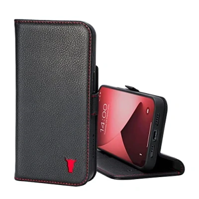 Immagine di TORRO Custodia Compatibile con Apple iPhone 12 Pro Max Caso in Vera Pelle di Qualità [Slot per Schede] [Supporto Orizzontale] [Cornice Durabile] (Nero)