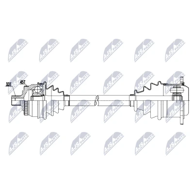 Immagine di NTY NPW AU 098 Albero motore / Semiasse Assale anteriore Sx 600mm Cambio manuale VOLKSWAGEN: Passat B5 GP Variant, Variant
