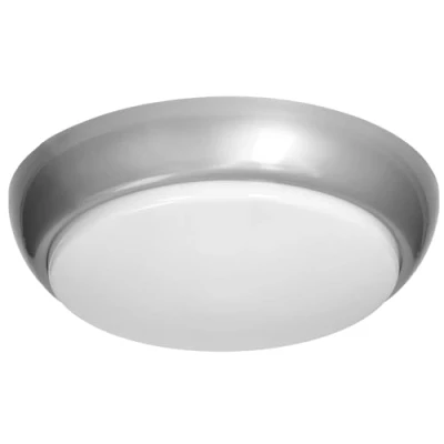 Immagine di Miratic Lampada da Soffitto Plafoniera Parete con Paralume Opaco Realizzato in Plastica 2 x E27 40W (lampadine non incluse) IP44 IK10 (argento)