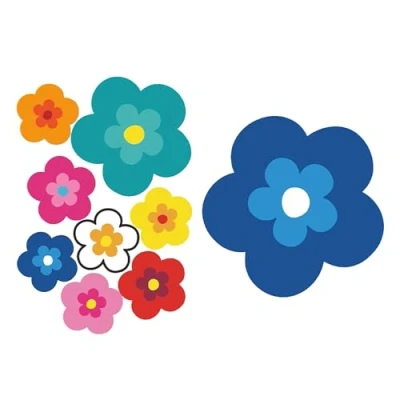 Immagine di tradercat Pril Set di 8 adesivi per auto con fiori in stile retrò, ogni superficie liscia, ideali la vostra auto, prilfiori, colore: blu