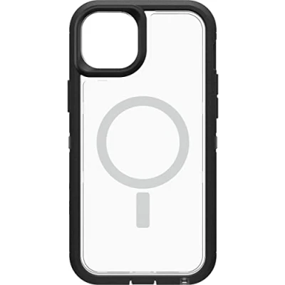Immagine di Otterbox cover per iPhone 14 Plus Defender XT con MagSafe, resistente a shock e cadute, robusta, testata 5x vs le norme anti caduta MIL STD 810G, Trasparente/Nero