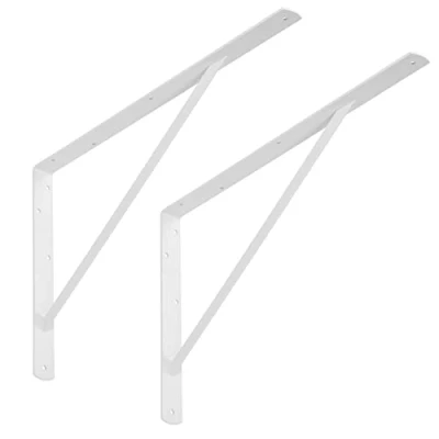 Immagine di SOTECH Set di 6 Mensole (600 x 375 40 mm, bianco, verniciato a polvere) robuste con puntone trasversale per la stabilizzazione