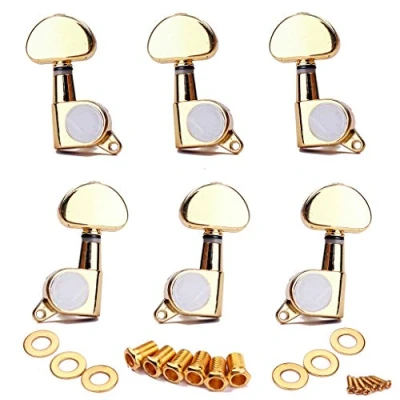 Immagine di Alnicov Chitarra String Tuning Pioli 3L3R Meccaniche Manopole Accordatori Testa Macchina Set Per Elettrica o Acustica, Oro