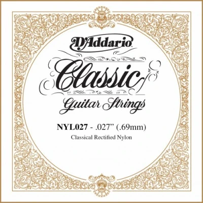 Immagine di Corda Singola d&#039;Addario Nyl027 in Nylon Rettificato per Chitarra Classica, .027