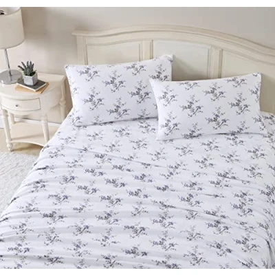 Immagine di Laura Ashley Home Set di lenzuola king size, in flanella cotone, spazzolato per una maggiore morbidezza e comfort (Jessika, size)
