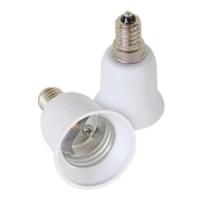 Immagine di 2 adattatori per attacco lampadina E14 E27 GU10 B22 lampadine alogene a LED e risparmio energetico (2 su E27)