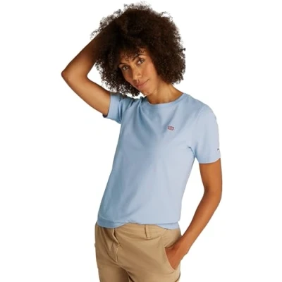 Immagine di Tommy Hilfiger Contrast FLAG TEE Tshirt basic, Donna, Taglia: Large, Breezy blue
