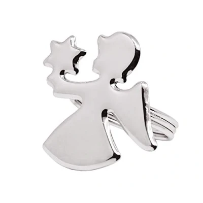 Immagine di Edzard Anello portatovagliolo Angelo, Argento Placcato, antiossidante, Set da 4 Pezzi