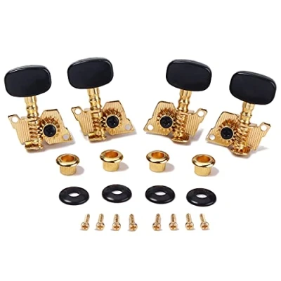 Immagine di Alnicov 2R2L Tuning Peg Machine Head Accordatori per chitarra a ingranaggi aperti 4 corde ukulele placcati in oro