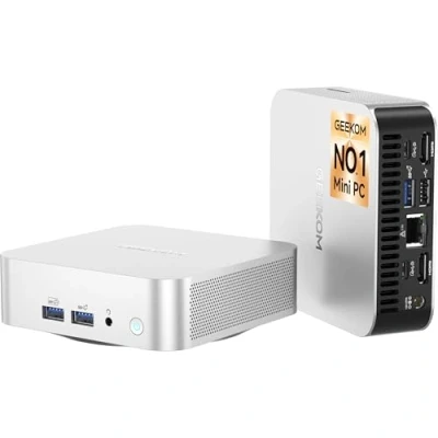 Immagine di GEEKOM A6 Mini PC, AMD Ryzen 7 6800H (fino a 4,7 GHz), Radeon 680M, 32GB DDR5 1TB SSD, WiFi 6E, BT5.2, USB4 x 2, 4K Quad Display, Windows 11 Pro, PC Desktop Design Compatto in Alluminio