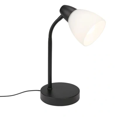 Immagine di BRILONER lampada da tavolo con interruttore sul cavo, abat jour, comodino, 1 x E14, max. 25 Watt, colore: Bianco/Nero, 185 300 mm (DxH)