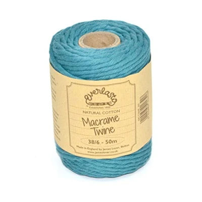 Immagine di Everlasto Bobine da 50 m, in morbido cotone colorato macramè 38/6 (4 mm circa) (blu blu)