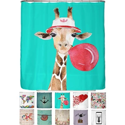 Immagine di arteneur® Tenda da doccia antimuffa, 150x200 cm, materiale riciclato Öko Tex Standard 100, orlo zavorrato, non trasparente, impermeabile, lavabile, con 10 anelli ed e book, motivo: Giappone