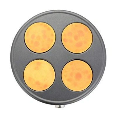 Immagine di senya Piastra in alluminio pressofuso per quattro mini pancake da 11 cm Crepe Time SYCK CV026 SP1, acciaio inox, nero