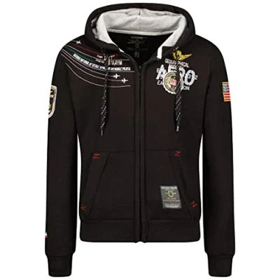Immagine di Geographical Norway, felpa con cappuccio da uomo, giacca modello Faero Black X Large