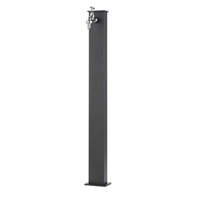 Immagine di Fontana rettangolare light in metallo completa di impianto e rubinetto BEL FER modello 42/RE, colore Antracite