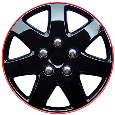 Immagine di AutoStyle PP 9624IR Copricerchi 14Inch nero/rosso