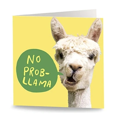 Immagine di Maturi Biglietto di auguri divertente con scritta No Prob llama, interno bianco