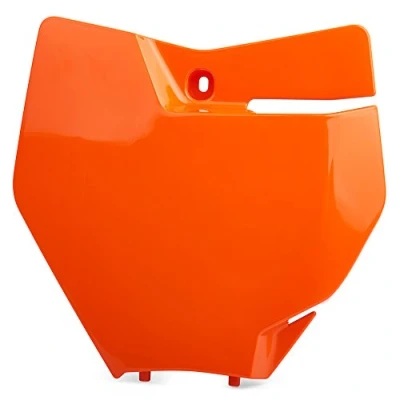 Immagine di POLISPORT 8664900001 Tabella portanumero replica OEM realizzata in plastica lucida resistente e durevole compatibile con le moto KTM colore arancia