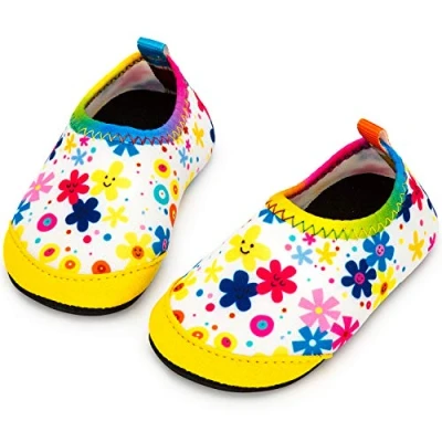 Immagine di Yorgou scarpe da spiaggia per bambini, bagno, acqua, ad asciugatura rapida, antiscivolo, spiaggia, piscina, Fiore colorato, 31/32 EU