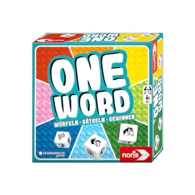 Immagine di noris 606101979 One Word, il veloce gioco d&#039;azzardo per tutta la famiglia dai 6 anni in su, con carte da e dadi simbolici, 2 12 giocatori