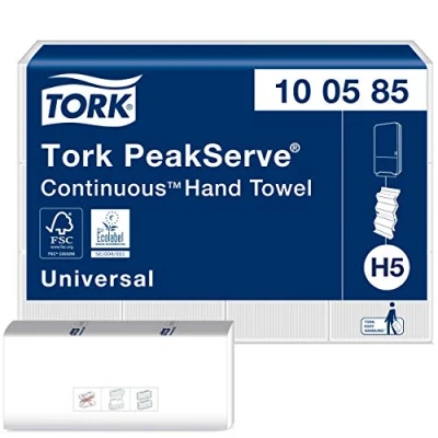 Immagine di TORK 100585 PeakServe® Asciugamani di carta Bianco 12 Blocchi/Conf 4920 pz.