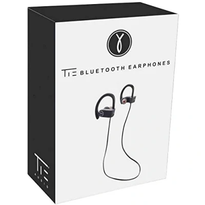 Immagine di Tie Studio Bluetooth 4.1 Sport Cuffie auricolari Nero headset con microfono, regolazione del volume, Resistente al sudore