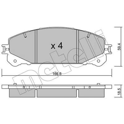 Immagine di METELLI 22 0938 1 Kit pastiglie freno senza contatto segnalazione usura TOYOTA: RAV4 IV SUV
