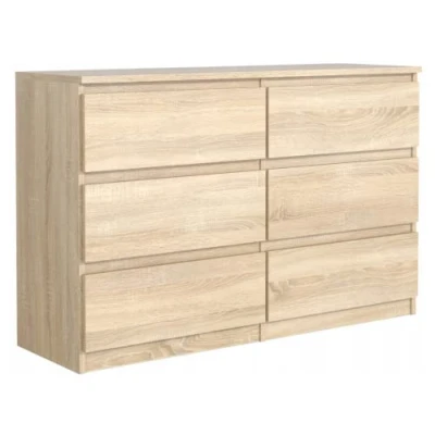 Immagine di 3E 3xE living.com Cassettiera con 6 cassetti 120 cm, colore Rovere sonoma, D: x 38 78 cm