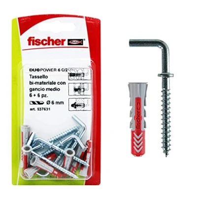 Immagine di Fischer Tasselli DUOPOWER 6 C/2 K in Blister, Bi Materiale, Ganci Medi, 6x30 mm,537631