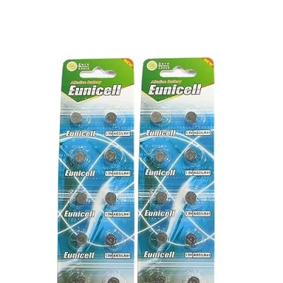 Immagine di Eunicell Batteria Bottone Alcalina AG3 / LR41 192 392, 2 x Confezione da 10 pezzi, lungo data di scadenza (data segnato)