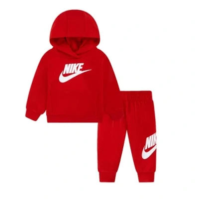 Immagine di NIKE TUTA COMPOSTA DA FELPA E PANTALONE CON CAPPUCCIO TASCHE A MARSUPIO LOGO RICAMATO GIROVITA REGOLABILE CORDINO ORLO ELASTICO rosso U1