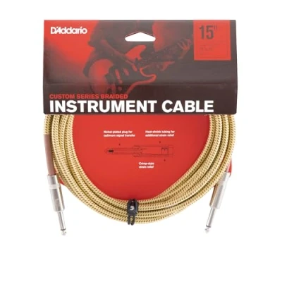 Immagine di Planet Waves D&#039;Addario Custom Series Cavo intrecciato per strumenti, tweed, 4 m