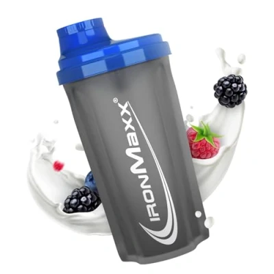 Immagine di IronMaxx Protein Shaker Blu/Grigio 700ml Proteico con Tappo a Vite, Setaccio &amp; Scala Graduata prova di perdite, lavabile in lavastoviglie privo plastificanti BPA e DEHP