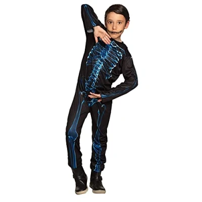 Immagine di com four® Costume Scheletro per Bambini di Halloween Mr. X Ray Carnevale Ragazzi e Ragazze 127 cm