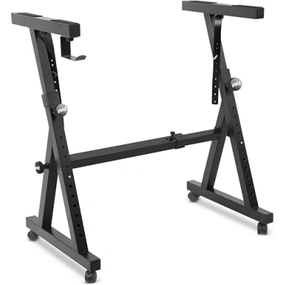 Immagine di Pyle Universal Electronic Piano, Black Heavy Duty Z Style Keyboard Stand with Locking Wheels, Height and Width, Portable Organ Holder Rack, Foldable Design
