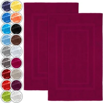 Immagine di NatureMark Confezione da 2 tappetini bagno e doccia, in 100% cotone, 50 x 80 cm, di colore Rosa
