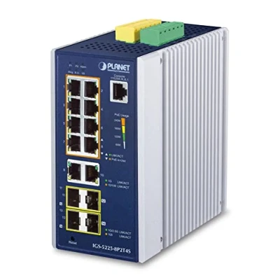 Immagine di PLANET IP30 Industrial L2+/L4 8 Port Gestito L2+ IGS 5225 8P2T4S
